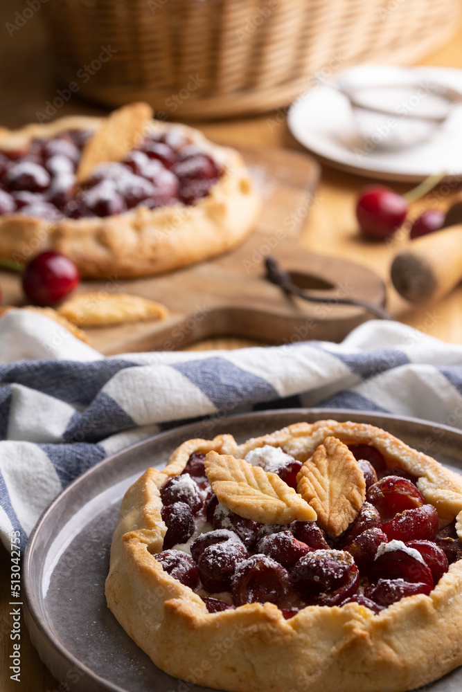 Wall mural galette with cherries