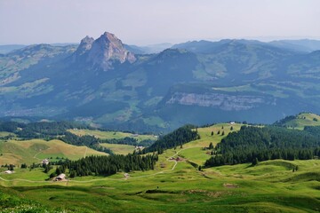 Fototapeta na wymiar Berglandschaft mit Mythen-Gipfel, Schweiz