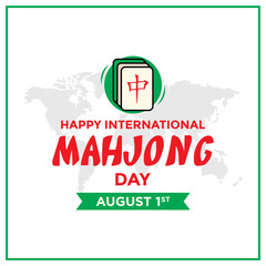 Happy International Mahjong Day greeting vector editable.