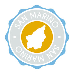 San Marino Badge Map Vector Seal Vector Sign. National Symbol Country Stamp Design Icon Label. 