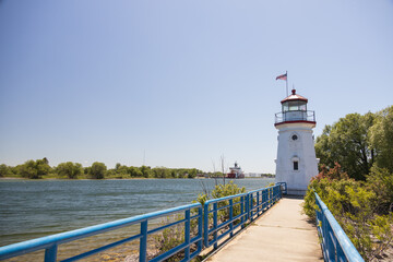Fototapeta na wymiar Cheboygan Crib Lighthouse, Michigan, USA