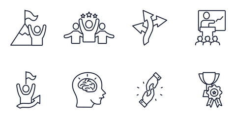 Mentoring icons set . OMentoring pack symbol vector elements for infographic web