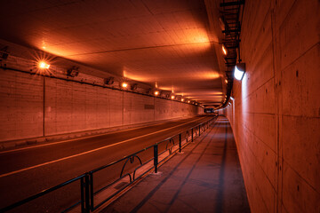 tunnel at night