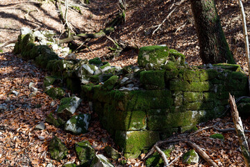 Antique Building Walls from 13th century in Slovenia Rural Countryside of Grgar