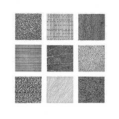 Set of black and white textures