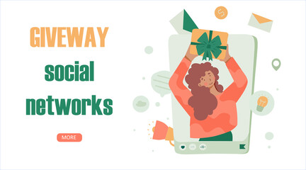 Giveaway enter to win poster template design for social media post or website banner.