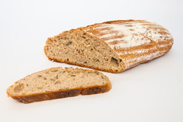 Fresh natural rye yeast-free bread handmade from natural ingredients for vegetarians