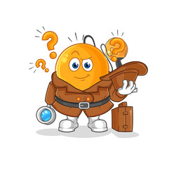 paddle ball detective vector. cartoon character