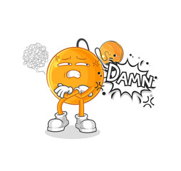 paddle ball very pissed off illustration. character vector