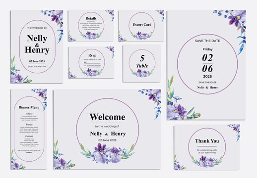 Floral Wedding Invitation Set