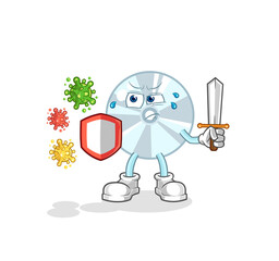 CD against viruses cartoon. cartoon mascot vector