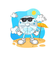 Obraz na płótnie Canvas CD sunbathing in summer. character vector