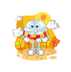 Obraz na płótnie Canvas CD in the autumn. cartoon mascot vector