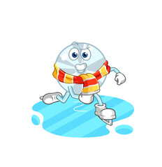 CD ice skiing cartoon. character mascot vector