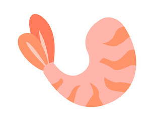 Boiled shrimp seafood. Vector illustration