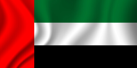Flag of United Arab Emirates. Arabian national symbol in official colors. Template icon. Abstract vector background