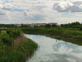 Fototapeta na wymiar River turn in Kupavna