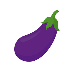 Eggplant. Fresh and healthy food. Vector illustration of cartoon organic vegetables.