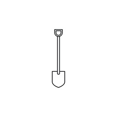 Shovel outline, line Icon Vector Design Template. Editable Stroke. Shovel icon. Gardening concept, digging symbol. Web site page and mobile app design element.
