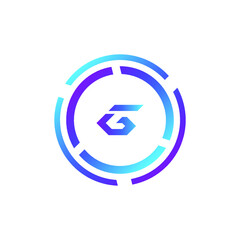 Creative Letter G logo design with point or dot symbol