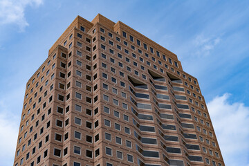 modern brick residential buildings. business center in modern city