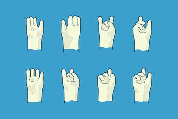 vector set of cartoon character hands
