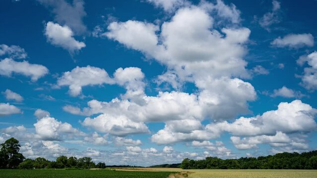 Timelapse of cumulus clouds at summer
