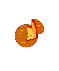 Illustration of the sun's core with layers and glowing heat, representing solar energy, astronomy, nuclear fusion, space science, and the structure of the sun.