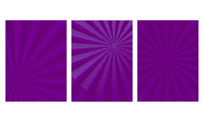 Collection of purple contemporary covers, templates, posters, placards, brochures, banners, flyers and etc. Abstract  backgrounds. Halftone technology design