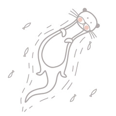 Cute outlined jungle and woodland animal for kids. Coloring vector illustration set.