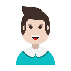 Human avatar with happy face and cozy outfit