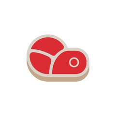 Illustration of fresh meat. Perfect for market, products, shop, restaurant, etc. Sticker.