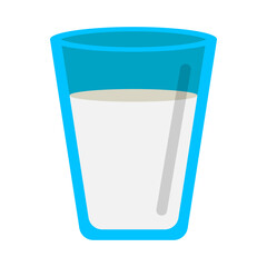 a glass of milk. Flat design