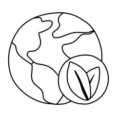 Ecology. Eco icon Earth planet. 