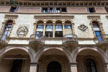 Fototapeta na wymiar Palazzo Sala Francesconi in Padua a 14th century Venetian Gothic palace