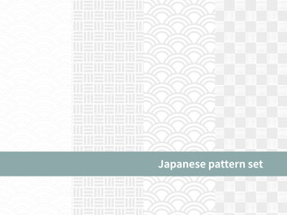 和柄のシームレスパターンセット