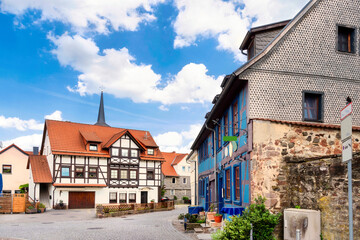Cityscape of the historic Schlüchtern, Hesse, Germany