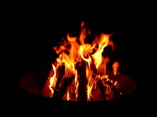 fire in the fireplace