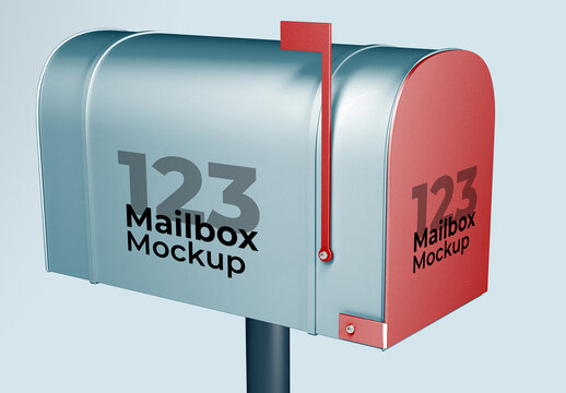 Closed Mailbox with Postcards Mockup