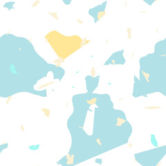 Terrazzo seamless pattern. Blue classic flooring