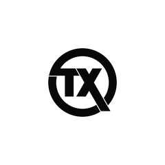 Letter TX circle logo design vector