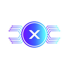 Creative Letter X logo design with point or dot symbol