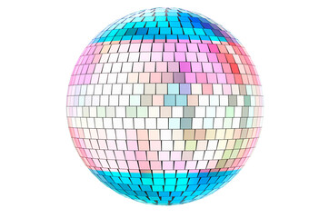 Mirror disco ball with transgender flag, 3D rendering