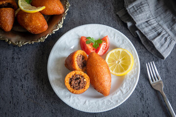 Kibbeh is a popular dish in Middle Eastern cuisine (Turkish name; icli kofte)