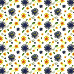 pattern of small watercolor flowers