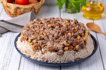 Traditional delicious Turkish cuisine; local pilaf (Turkish name; Sivas Divrigi pilavi, Sivas pilavi, Divrigi pilavi)