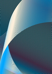 Minimal cover design template. Modern brochure layout. Red white blue vibrant halftone gradients on dark background. Delicate trendy abstract cover design.