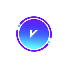 Creative Letter V logo design with point or dot symbol