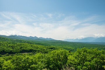 Fototapeta na wymiar 女の神展望台から八ヶ岳、南アルプス方面の眺望