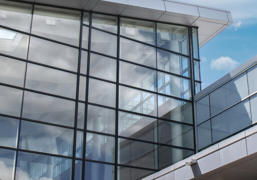 Example of the use black anodized aluminum mullions in a window system, daytime, sunny, nobody